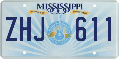 MS license plate ZHJ611