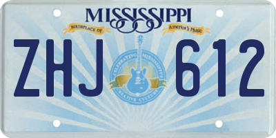 MS license plate ZHJ612