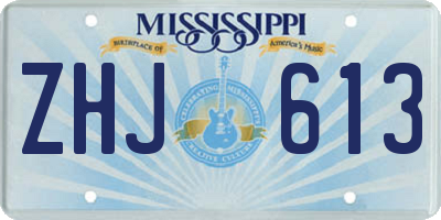 MS license plate ZHJ613