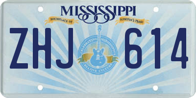 MS license plate ZHJ614