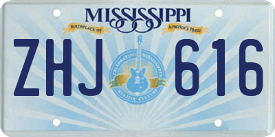 MS license plate ZHJ616