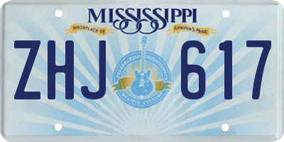 MS license plate ZHJ617