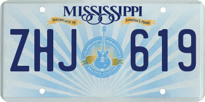 MS license plate ZHJ619