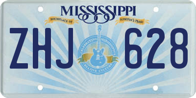 MS license plate ZHJ628