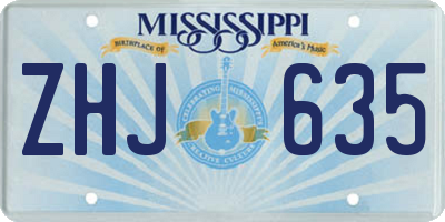 MS license plate ZHJ635