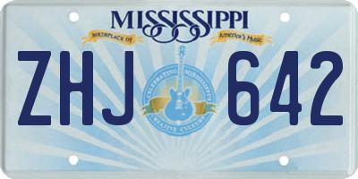 MS license plate ZHJ642