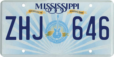 MS license plate ZHJ646