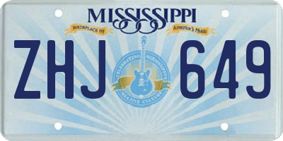 MS license plate ZHJ649