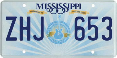 MS license plate ZHJ653