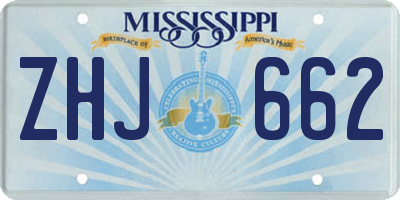 MS license plate ZHJ662