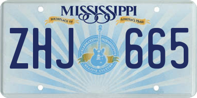 MS license plate ZHJ665