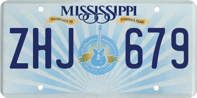MS license plate ZHJ679