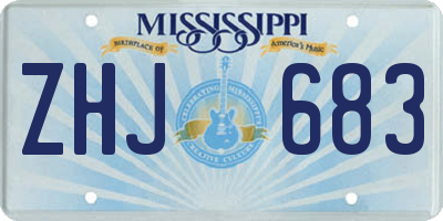 MS license plate ZHJ683