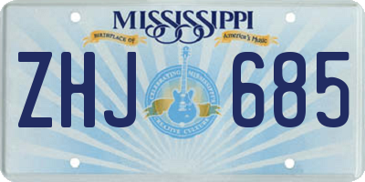 MS license plate ZHJ685
