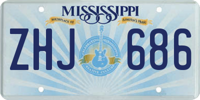 MS license plate ZHJ686