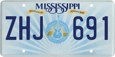 MS license plate ZHJ691