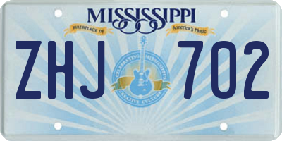 MS license plate ZHJ702