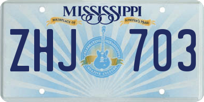 MS license plate ZHJ703