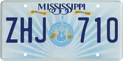 MS license plate ZHJ710