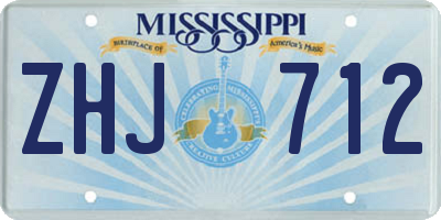 MS license plate ZHJ712