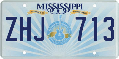 MS license plate ZHJ713