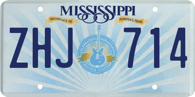 MS license plate ZHJ714