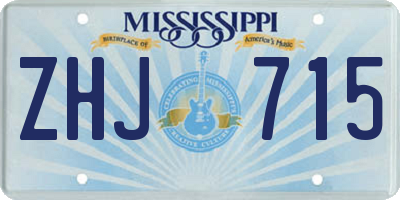 MS license plate ZHJ715