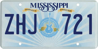 MS license plate ZHJ721