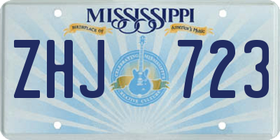 MS license plate ZHJ723