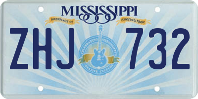 MS license plate ZHJ732