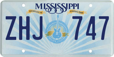 MS license plate ZHJ747