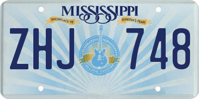 MS license plate ZHJ748