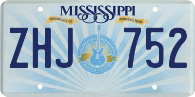 MS license plate ZHJ752