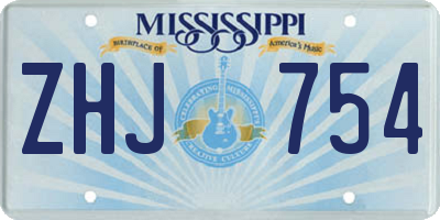 MS license plate ZHJ754