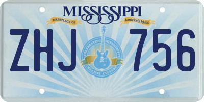 MS license plate ZHJ756