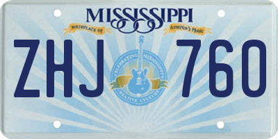 MS license plate ZHJ760