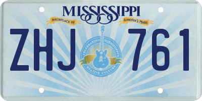 MS license plate ZHJ761
