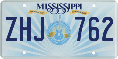 MS license plate ZHJ762