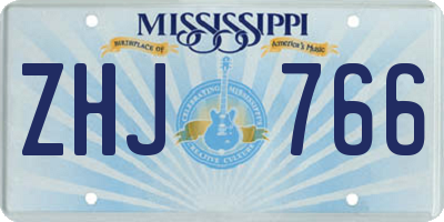 MS license plate ZHJ766