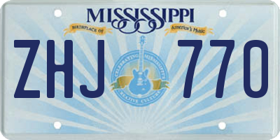 MS license plate ZHJ770