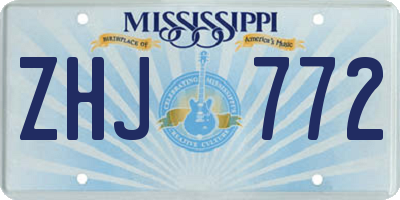 MS license plate ZHJ772