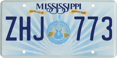 MS license plate ZHJ773
