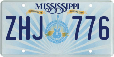MS license plate ZHJ776