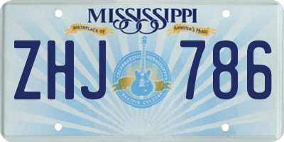 MS license plate ZHJ786
