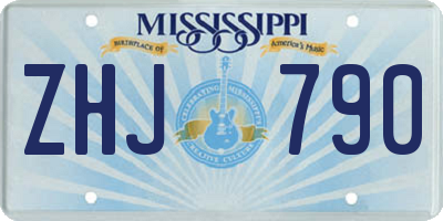 MS license plate ZHJ790