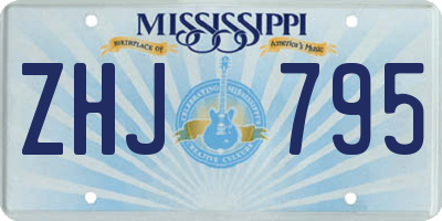 MS license plate ZHJ795