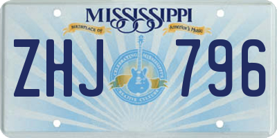 MS license plate ZHJ796