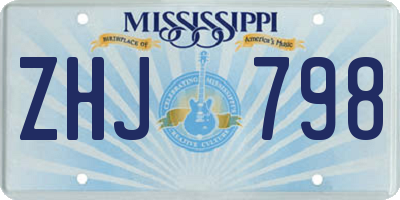 MS license plate ZHJ798