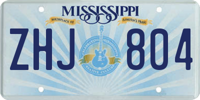 MS license plate ZHJ804