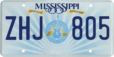 MS license plate ZHJ805